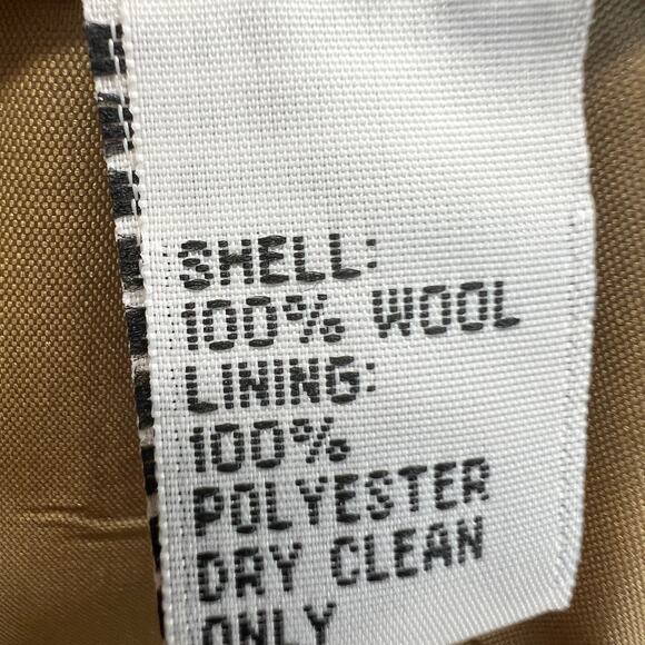 Talbots Petite Wool Pants Tan Size 16 Cuffed Hem Flat Front Belted Pockets Lined - Picture 12 of 12